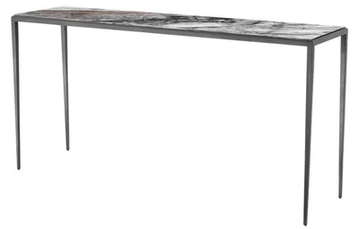Produktbild von Casa Padrino Wohnzimmer Konsole in bronze mit weißer Marmorplatte 152 x 40 x H. 76 cm - Luxus Möbel