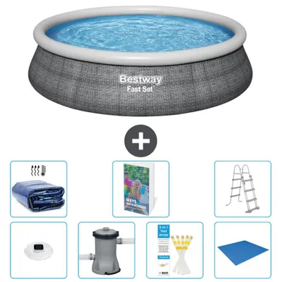 Immagine prodotto di Piscina gonfiabile Bestway Fast Set, rotonda, 457x107 cm, composta da 6 parti, modello S446