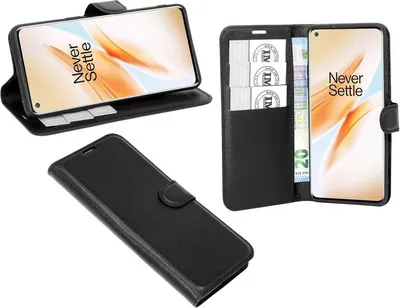 Zdjęcie produktu dla Etui książkowe "Fancy" OnePlus 8 etui na telefon komórkowy z funkcją podstawki, miejsce na karty czarny