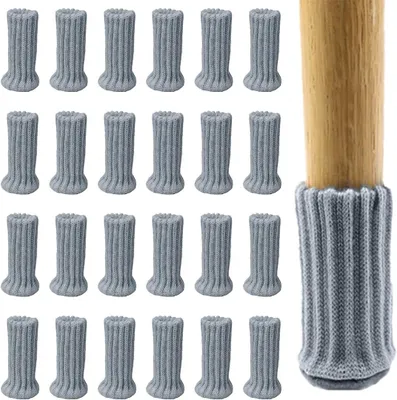 Imagen del producto de Calcetines para patas de sillas, elásticos, paquete de 24 unidades, para proteger las patas de las sillas y evitar que se deslicen