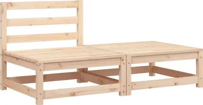 Produktbild von vidaXL Gartensofa ohne Armlehnen mit Fußhocker Massivholz Kiefer