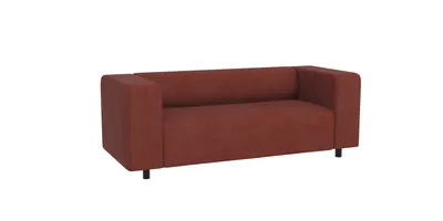 Produktbild von S-STYLE MÖBEL - Malin - Modernes Sofa 2 sitzer aus Terrakotta Cord-Stoff mit bequemem Sitz