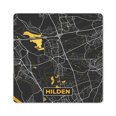 Produktbild von MuchoWow® Mauspad Mousepad Gold - Deutschland - Karte - Stadtplan - Hilden 20x20 cm - Mousepads - Maus Mat - Pad - Mausunterlage - Desk Mat - Bureauartikeln