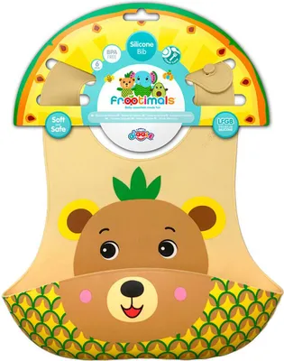 Produktbild von Frootimals Babylatz Bubba Tropibear beige Silikon