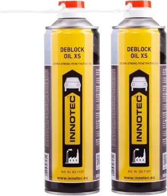 Immagine prodotto di 2 pezzi Innotec Deblock Oil XS Sgrassatore estremamente potente - Azione rapida - Effetto penetrante a lunga durata - Miscela di sgrassatori e lubrificanti
