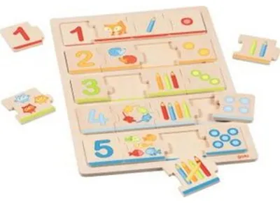 Image de Goki Puzzle en bois pour apprendre à compter, 20 pièces.