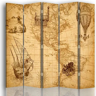 Produktbild von Paravent - Raumteiler Reisen nach Amerika - Dekorativer Raumtrennercm. 180x170 (5 x)