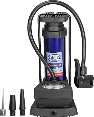 Produktbild von alca® Luftpumpe Mini Fußluftpumpe, Fahrradluftpumpe, Hochleistungs-Fußpumpe, 11 bar, Multiventil