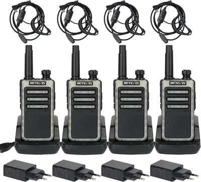 Immagine prodotto di Radio Retevis RB666, walkie talkie PMR446 con auricolari, VOX, clip posteriore in metallo, squelch, radio di sicurezza per scuola, trasporti, parchi giochi