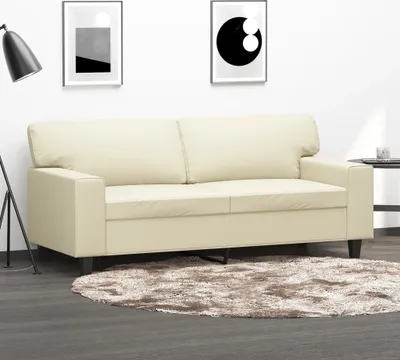 Produktbild von Cloris DesignMöbel 2-Sitzer-Sofa Creme 140 cm Kunstleder , Schlafsofas 2024 Neu