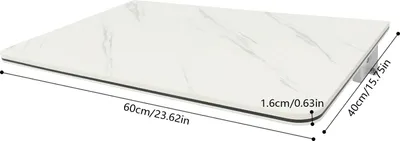 Image de Table pliante murale - Bureau pliable de 60x40 cm - Gain de place - Plateau en MDF avec support métallique - Capacité de charge : 30 kg - Idéal pour le bureau à domicile et l'ordinateur portable - Blanc