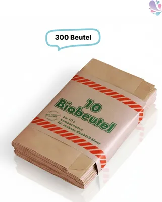 Produktbild von Papier Müllbeutel, 300Stk, ca. 10 Liter, kompostierbar, braun, 34x20cm