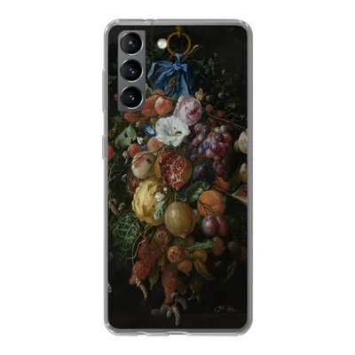Produktbild von MuchoWow® Handyhülle Schutzhülle Hülle für Samsung Galaxy S21 Früchte und Blumen - Gemälde von Jan Davidsz. de Heem Silikon Softcase Handy Hülle - Softcase