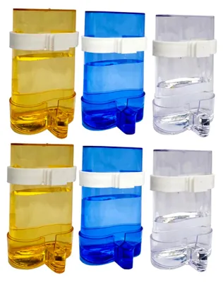 Produktbild von Automatischer Vogelfutter- und Wasserspender aus transparentem, langlebigem Kunststoff für Papageien und kleine Vögel im Käfig – 6 Stück mit Käfigclip