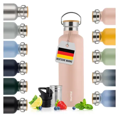 Obrázek produktu pro Blumtal termoska 750ml - dvoustěnná láhev na pití z nerezové oceli 750ml - izolovaná láhev 750ml bez BPA - láhev na pití z nerezové oceli - láhev na čaj - láhev na pití termo - sportovní láhev