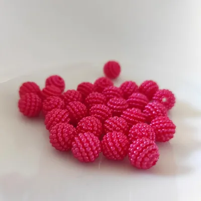 Obrázek produktu pro Bubble Perlen rund aus Acryl, 10 mm, 30 Stück, Rot