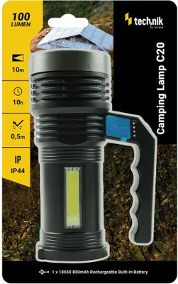 Immagine prodotto di Tecnologia della torcia ricaricabile Lampada da campeggio C20 300lm LED frontale e laterale