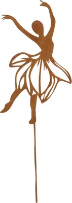 Obrázek produktu pro Kovová zahradní figurka tančící baletky Corten 41 cm