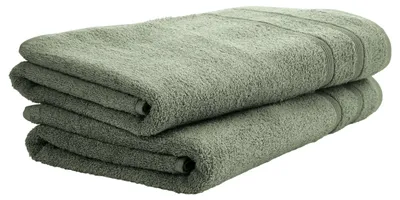 Produktbild von uncover by SCHIESSER Duschtuchset Brooklyn | Einfarbig | 2-teilig | 100% Baumwolle | Kuschelweich & Saugstark | 70x140 cm | Grün