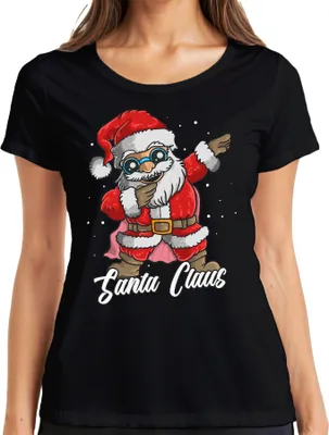 Produktbild von Dabbing Santa Claus - Weihnachten Weihnachtsgeschenk Christmas Damen T-Shirt, Schwarz, S