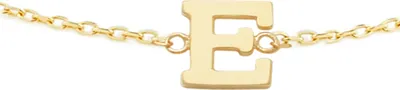 Produktbild von New Bling 9NBG-901E Gouden Armband met Letter E - 6mm - Ankerschakel - 16+1+1cm - 14 Karaat - Goud