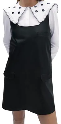 Produktbild von Zara Damen-Minikleid aus Kunstleder, schwarz XS