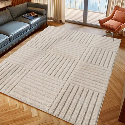 Zdjęcie produktu dla Ayyildiz | Dywan 3D Art – 200 cm x 290 cm – kremowy – elegancki i geometryczny – antyalergiczny