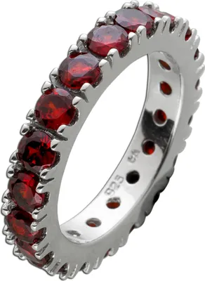 Produktbild von Memoire Ring Silber 925 rote Zirkonia Steine 17