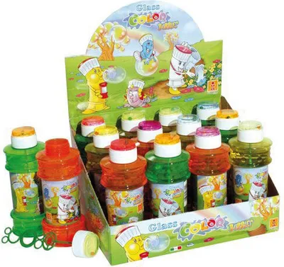 Obrázek produktu pro Skleněné mýdlové bubliny 300 ml Barevné bubliny