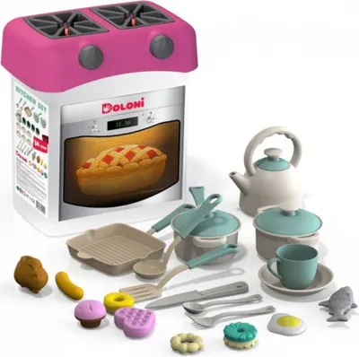 Obrázek produktu pro Doloni Plastová kuchyňka Růžová + příslušenství 34 ks