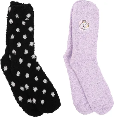Produktbild von Pummel & Friends Kuschelsocken für Damen Zebrasus warme Socken Winter Schwarz/Lila (2er Pack) 35-38