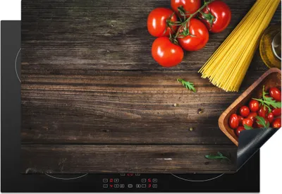 Produktbild von KitchenYeah© Herdabdeckplatte Nudeln - Tomate - Küche , 76x51cm, Küche Deko, Glaskeramikkochfeld Herdabdeckung, Abdeckplatte fùr Kochfeld