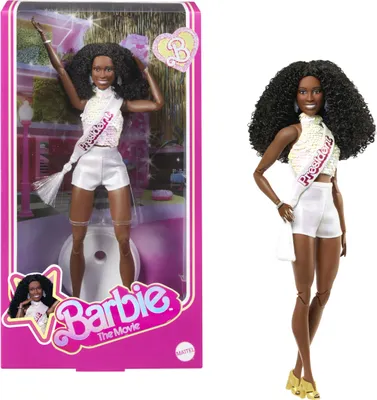 Produktbild von Barbie The Movie Sammelpuppe, ISSA Rae als Präsidentin glitzernden weißen Set au