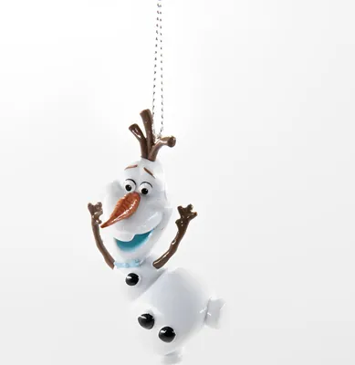 A hanging ornament of Olaf from Disney's Frozen.