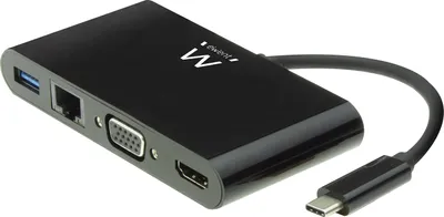 Immagine prodotto di Ewent - Adattatore Multiporta: Da Usb-C A Hdmi O Vga, 4K, Con Connessione Di Rete E Usb-Hub
