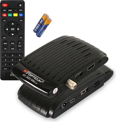 Produktbild von RED OPTICUM AX 300 mini V3 Sat Receiver I Digitaler Satelliten-Receiver HD - externer IR Sensor mit LED Display - HDMI - 2x USB I 12V Netzteil ideal für Camping I Receiver für Satellitenschüssel