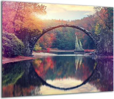 Produktbild von Herdabdeckplatten Glaskeramikkochfeld-Abdeckung Spritzschutz Glas 60x52cm Landschaft