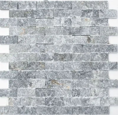 Produktbild von Mosaik Fliese Marmor Naturstein anthrazit grau Brick Splitface grey Marble 3D MOS40-48196
