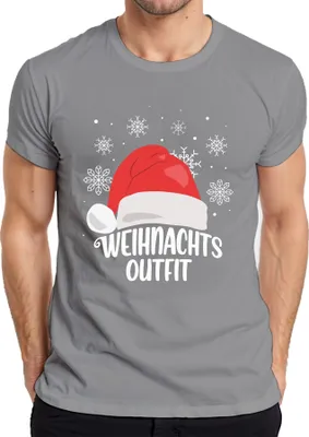 Produktbild von Weihnachtsoutfit Santa Hut - Weihnachten Weihnachtsgeschenk Christmas Herren T-Shirt, Grau, L