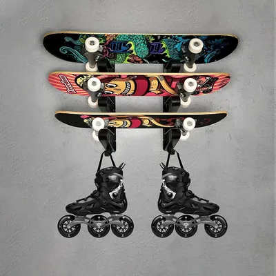 Produktbild von Skateboardhalterung Longboard Zubehör 2 Stück Schwarz