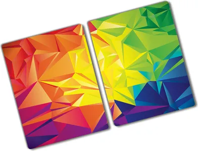 Produktbild von Tulup Glas Herdabdeckplatte - 2x40x52 cm - Glaskeramikkochfeld-Abdeckung Spritzschutz Glasabdeckplatte Kochplattenabdeckung und Schneidebrett - Zweiteilig - Kunst: modern & klassisch - Abstrakt - Mehrfarbig
