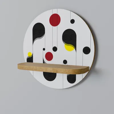 Produktbild von SPACEREBELS Wandregal Holz - dekoratives Hängeregal - Schweberegal für Wohnzimmer - Regalbrett Kinderzimmer Schlafzimmer - Rundes Regal für Wände - 34 x 34 Eiche Riva Finish