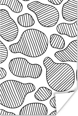 Produktbild von MuchoWow® Poster Schwarz - Weiß - Muster 40x60 cm - Plakate für die Wand - Poster Babyzimmer