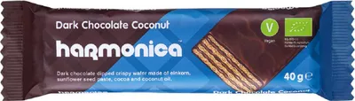 WAFELEK Z SAMOPSZY Z KREMEM KOKOSOWO - KAKAOWYM W POLEWIE CZEKOLADOWEJ BIO 40 g - HARMONICA