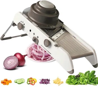 Produktbild von Gemüseschneider mit einstellbarer, rostfreien Klinge – Mandoline – Gemüseraspel – Kartoffelraspel – Multifunktional – Präzises Schneiden – Küchenreibe