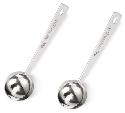 2er Set Edelstahl-Messlöffel 30 ml, langstielig
