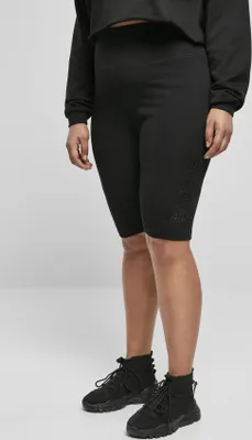 Obrázok produktu pre Urban Classics TB4087 | Dámske značkové cyklistické šortky s vysokým pásom Radlershorts Damen - Farbe: Barevné prevedenie: čierna/čierna - Veľkosť: XS
