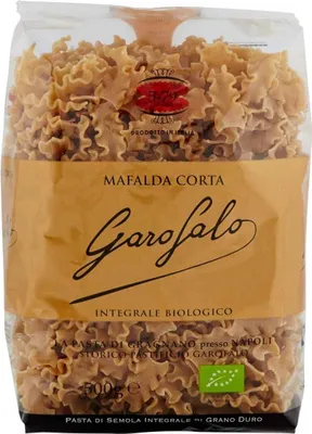Produktbild von 10x Garofalo Pasta di semola integrale di grano duro -Produkt Mafalda Corta N° 5-79 Vollkornnudeln hartweizengrieß Neapolitanische Pasta Packung mit 500g