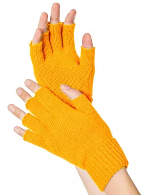 Produktbild von Fingerlose Stoffhandschuhe orange