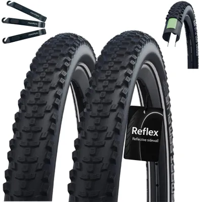 Produktbild von 2 x Schwalbe SMART SAM PLUS Performance E-50 Fahrradreifen DD GreenGuard 29 x 2,25 (57-622) Schwarz/Reflex inkl. Reifenheber